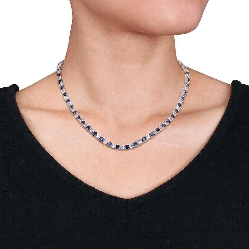 【並行輸入品】Ultimate Design 18.00 CT Round Cut Blue Sapphire & White Diamondの画像