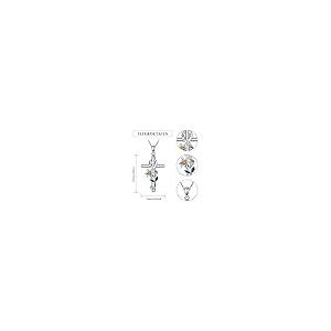 【並行輸入品】Flpruy 誕生フラワーネックレス I Lover You Forever 925スターリングシルバー クロスネックレス レディ_5