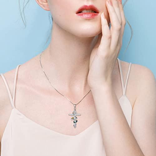 【並行輸入品】Flpruy 誕生フラワーネックレス I Lover You Forever 925スターリングシルバー クロスネックレス レディ_7