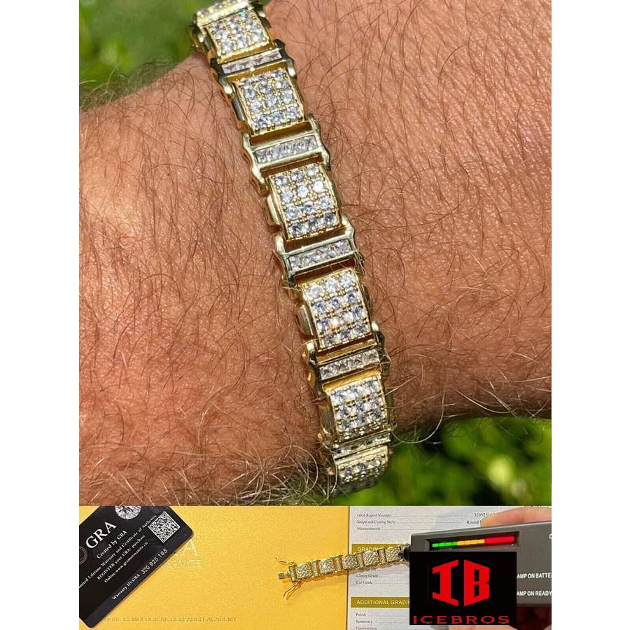 【並行輸入品】Icebros Moissanite men's 11.5mm iced presidential bracelet realの画像