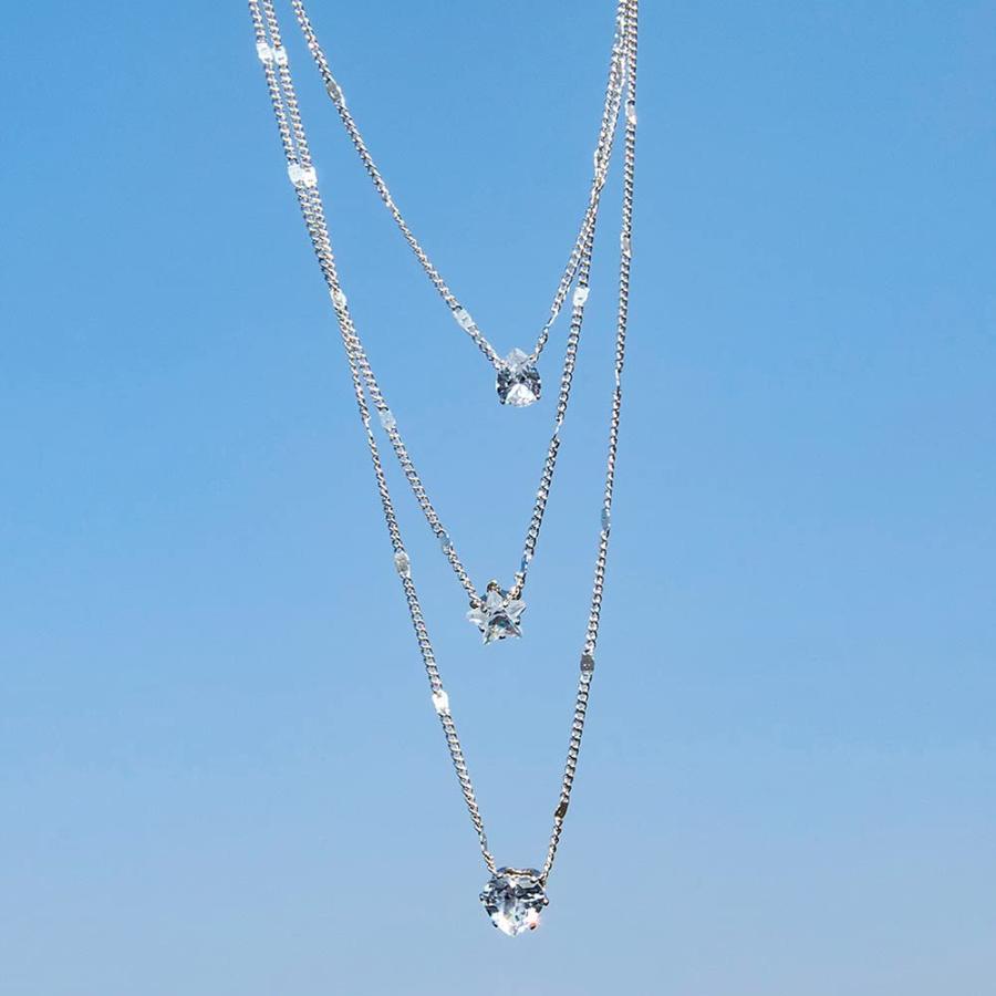 【並行輸入品】YOOESTORES82 18Kゴールド/シルバーメッキ 上品なネックレス マルチレイヤーチェーン スタックウォータードロップチョ_6