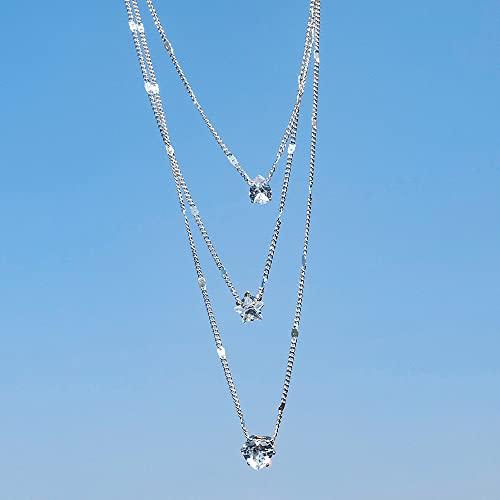 【並行輸入品】YOOESTORES82 18Kゴールド/シルバーメッキ 上品なネックレス マルチレイヤーチェーン スタックウォータードロップチョ_7