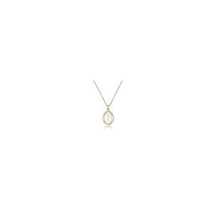 【並行輸入品】女性用ゴールドイニシャルネックレス 14Kゴールドメッキ 楕円形 中空文字ネックレス パーソナライズされたトレンディなイニシャルネの画像