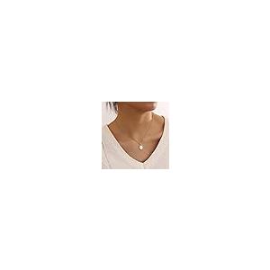【並行輸入品】女性用ゴールドイニシャルネックレス 14Kゴールドメッキ 楕円形 中空文字ネックレス パーソナライズされたトレンディなイニシャルネの画像