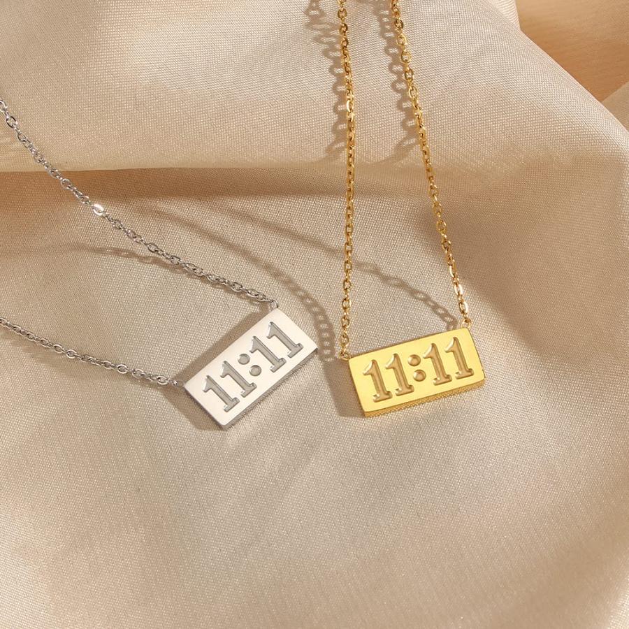 【並行輸入品】HIJONES Women's Stainless Steel 11 11 Angel Number Necklace Dain_6