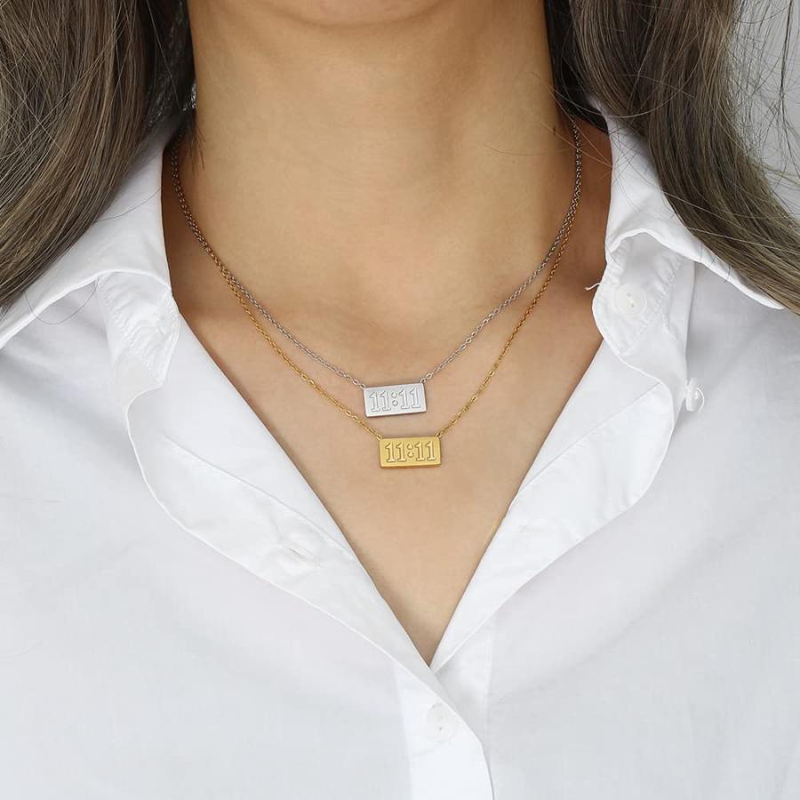【並行輸入品】HIJONES Women's Stainless Steel 11 11 Angel Number Necklace Dain_9