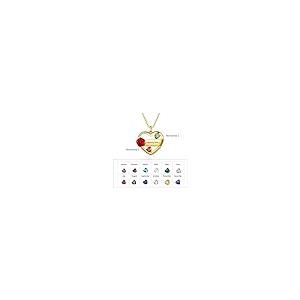 【並行輸入品】Personalized 14k Gold Mothers Necklace With 2 Birthstones And Naの画像