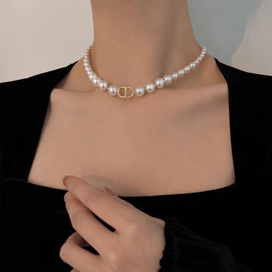 【並行輸入品】Obenie 2PCS Pearl Necklace Set， Artificial Pearl Necklace， Pearl_5