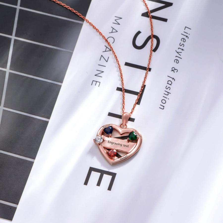 【並行輸入品】BETHZA Rose Gold Mother Necklace for Women Personal Mothers Dayの画像