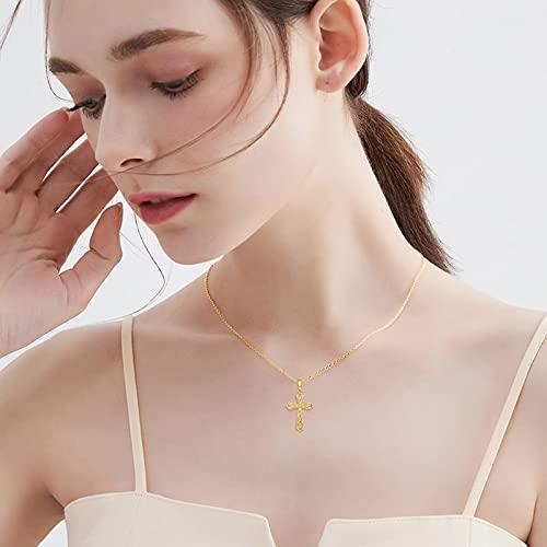 【並行輸入品】DOVRAN 14Kイエローゴールド ケルトノット クロスネックレス ペンダント 宗教 ファインジュエリー 女性用 記念日 誕生日_4