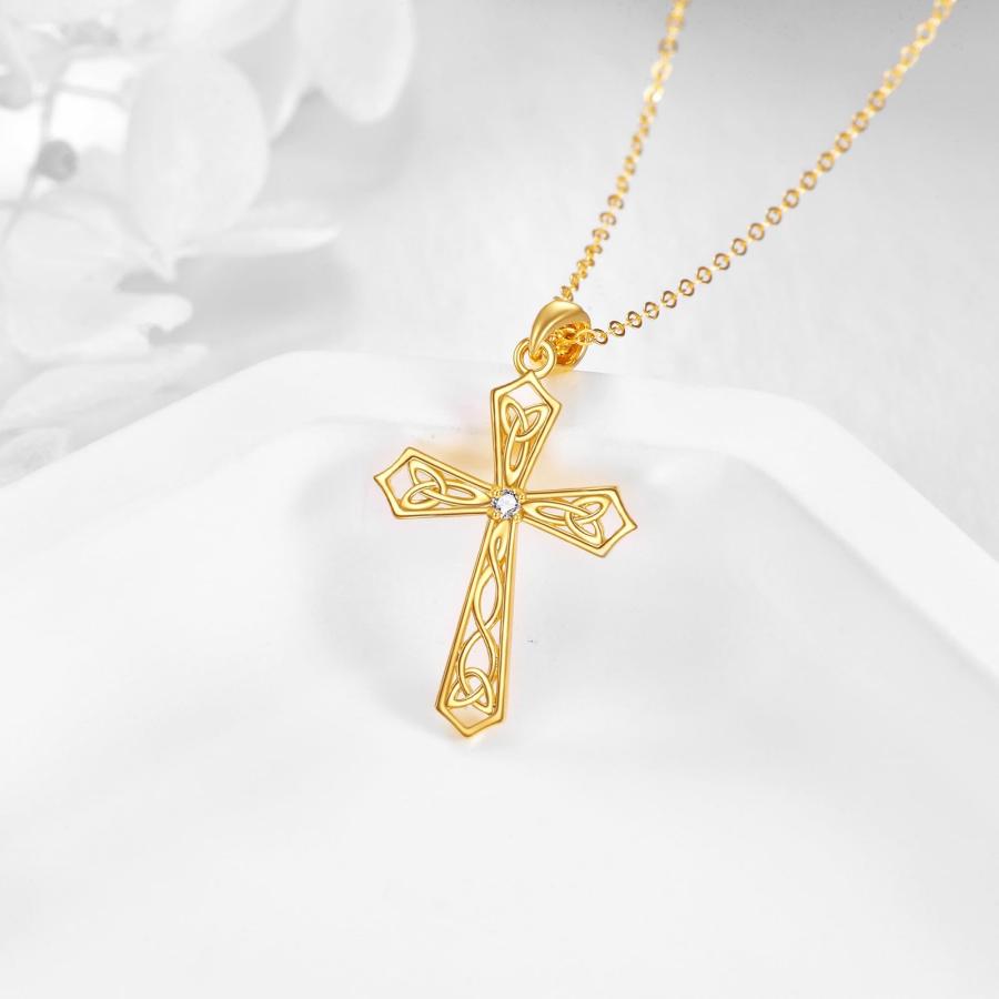 【並行輸入品】DOVRAN 14Kイエローゴールド ケルトノット クロスネックレス ペンダント 宗教 ファインジュエリー 女性用 記念日 誕生日_6