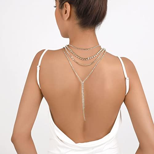 【並行輸入品】YAZILIND Women's Multi Layer Chain Long Necklace Exaggerated Rhi_7
