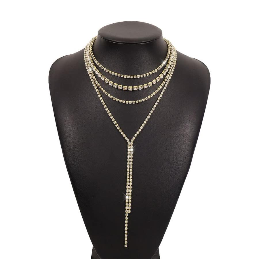 【並行輸入品】YAZILIND Women's Multi Layer Chain Long Necklace Exaggerated Rhi_9