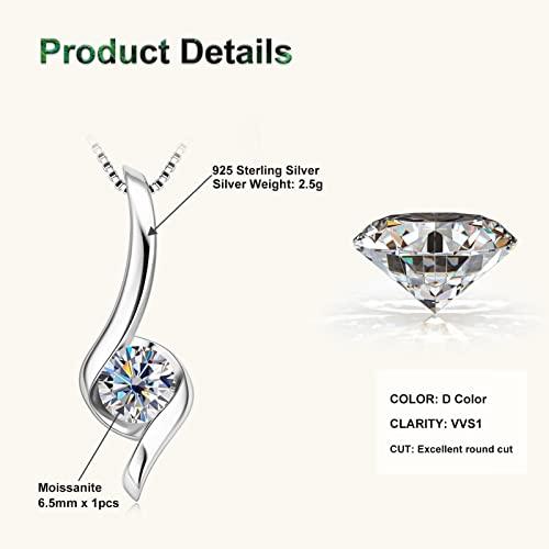 【並行輸入品】PROSTORY 1CT インフィニティ モアッサナイト ネックレス 925スターリングシルバー チェーンペンダント Dカラー V_4