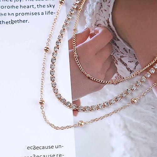 クリスタルストーン ネックレス　テニスチェーンネックレス ステンレス テニスチェーンネックレス ブリンブリン メンズ