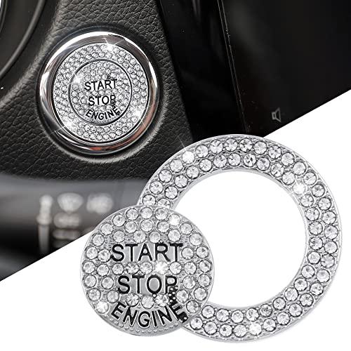 【並行輸入品】UHONSN キラキラカーアクセサリー 日産ローグ2020 2019 2018用 クリスタルエンジンスタートストップボタンカバーの画像