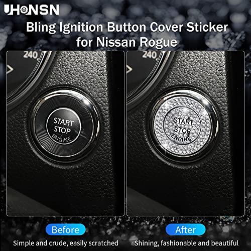 【並行輸入品】UHONSN キラキラカーアクセサリー 日産ローグ2020 2019 2018用 クリスタルエンジンスタートストップボタンカバーの画像