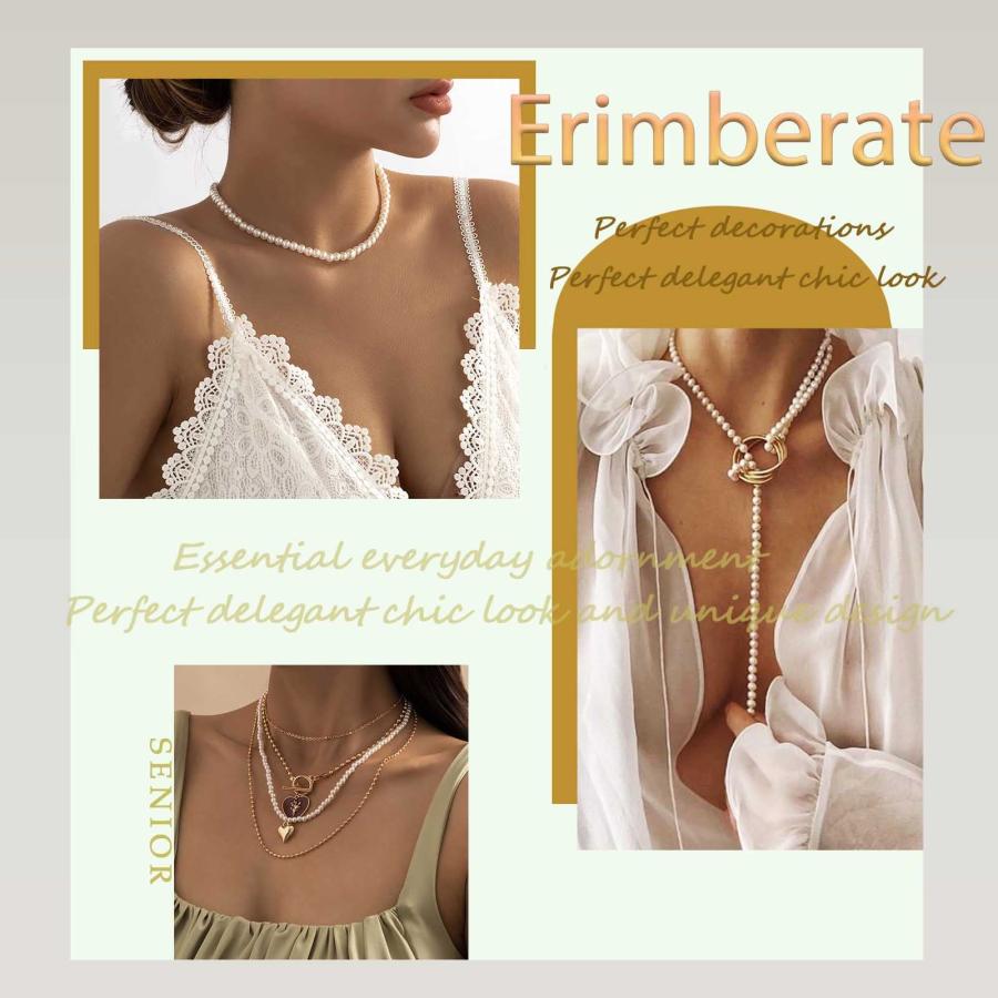 【並行輸入品】Erimberate ボヘミアン ティアドロップ ターコイズ ペンダント ネックレス ビーズ パール チョーカー ネックレス ウォ_9