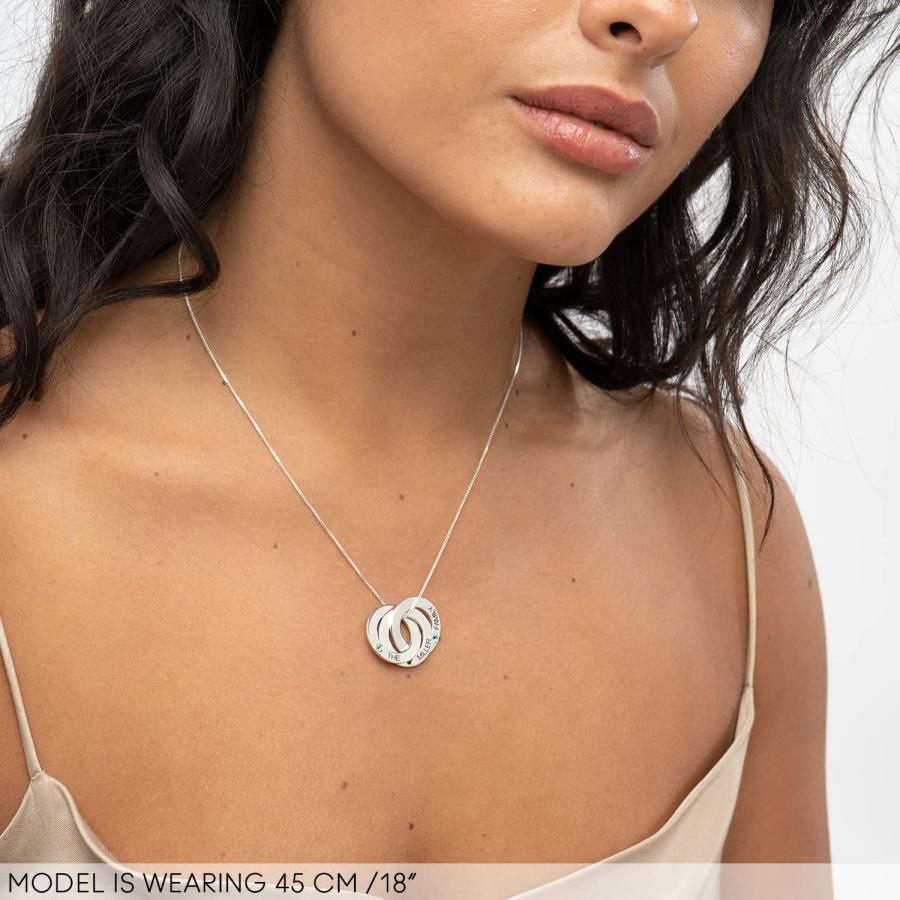 【並行輸入品】MYKA   Personalized Engraved Russian 3 Ring Necklace   Custom Inの画像