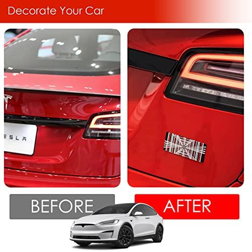 【並行輸入品】ONKENTET Plaid Emblem 3D Badge Sticker Compatible with Tesla Modの画像