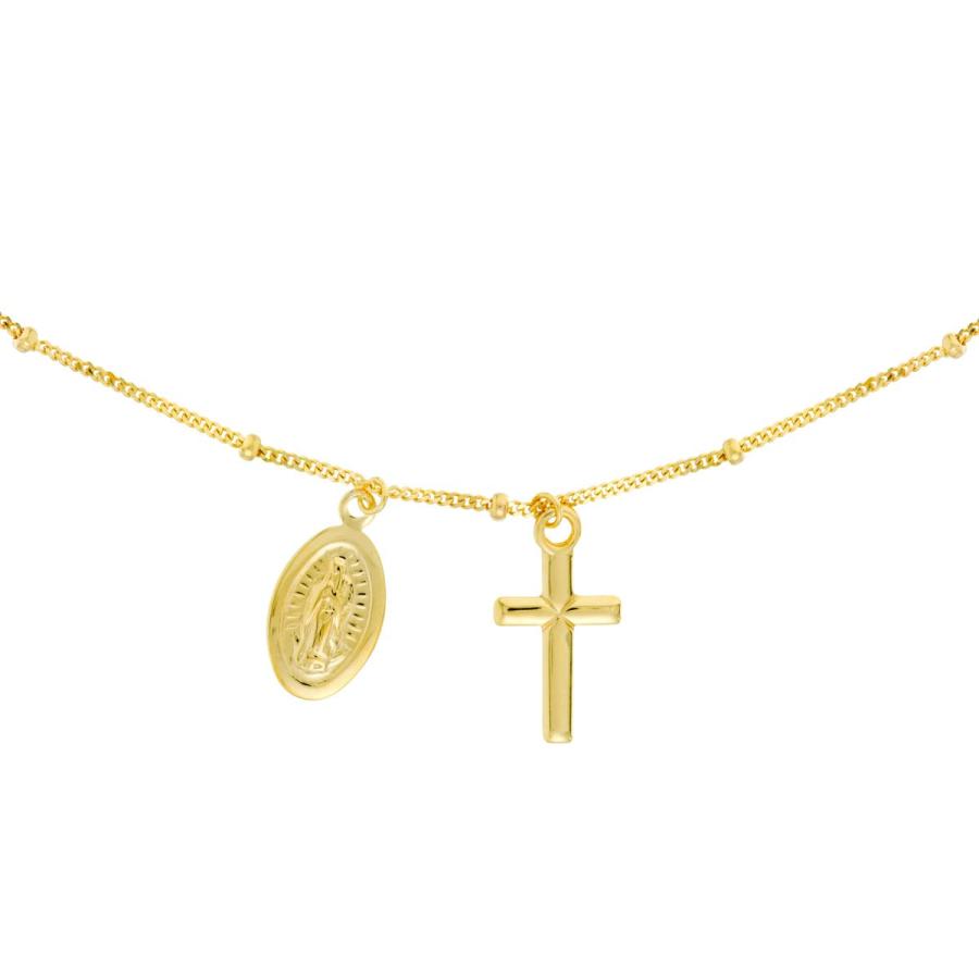 【並行輸入品】JEWELHEART 14K 純金 聖母マリア ネックレス 宗教的 リアルゴールド 十字架ペンダント チョーカーネックレス 女_6