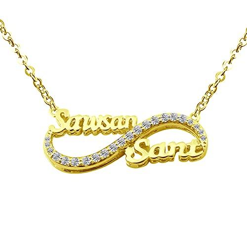 【並行輸入品】MUUYON 14K Gold Name Necklace Personalized, 10K/14K/18K Real Golの画像