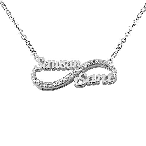 【並行輸入品】MUUYON 14K Gold Name Necklace Personalized, 10K/14K/18K Real Golの画像