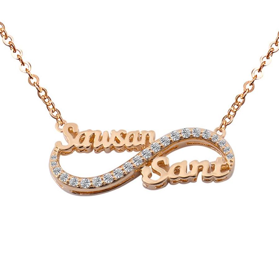 【並行輸入品】MUUYON 14K Gold Name Necklace Personalized, 10K/14K/18K Real Golの画像