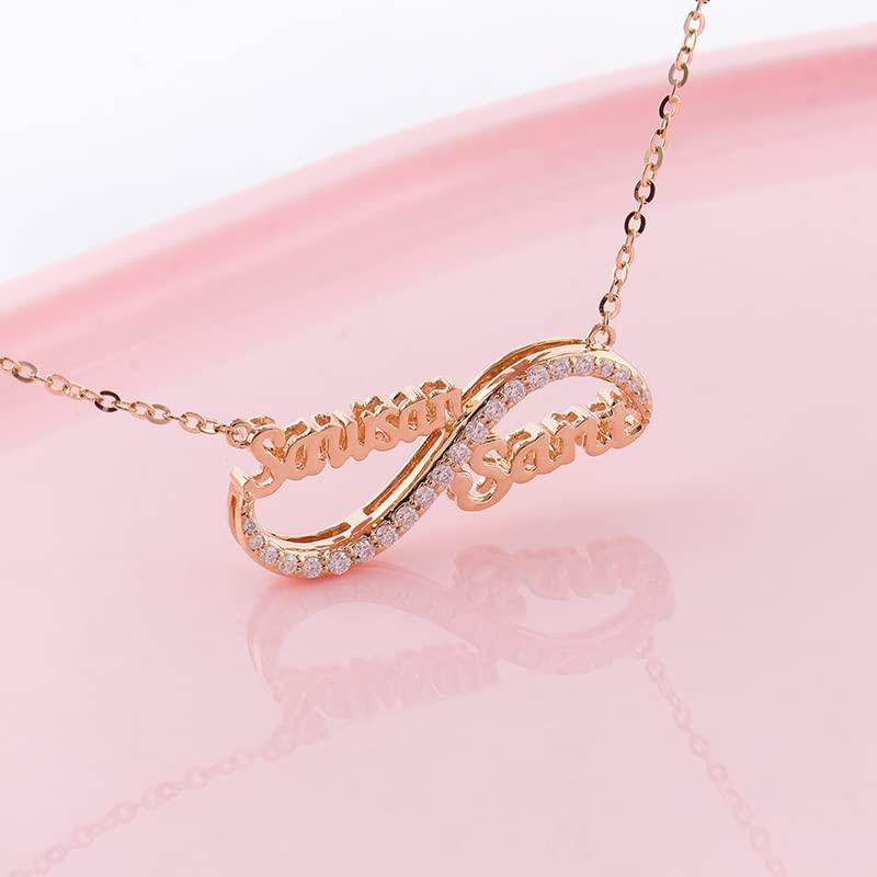 【並行輸入品】MUUYON 14K Gold Name Necklace Personalized, 10K/14K/18K Real Golの画像