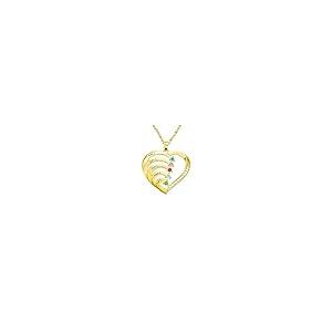 【並行輸入品】10K 14K 18K Solid Gold Personalized Mother Necklace with 5 Birthの画像