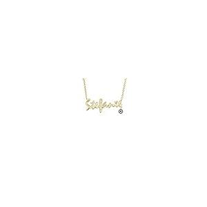 【並行輸入品】Solid 10k 14k 18k Gold Personalized Name Necklace with Birthstonの画像