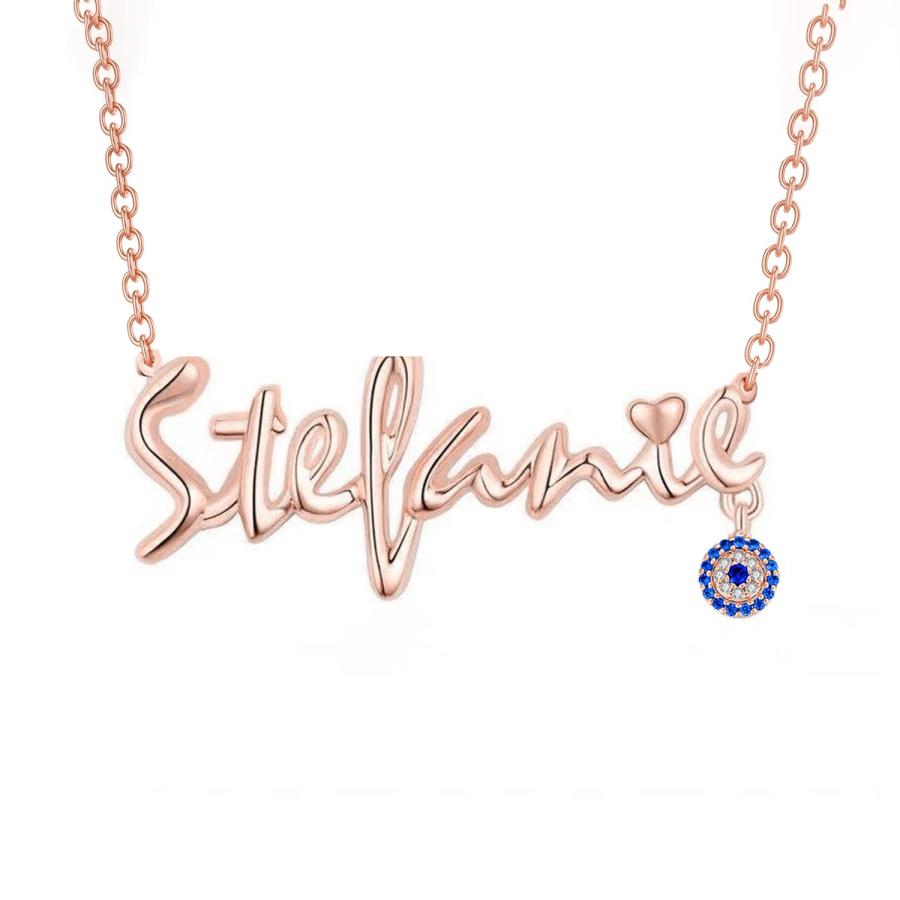 【並行輸入品】Solid 10k 14k 18k Gold Personalized Name Necklace with Birthstonの画像