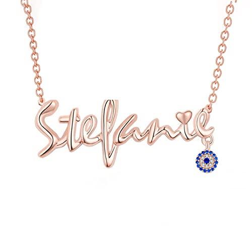 【並行輸入品】Solid 10k 14k 18k Gold Personalized Name Necklace with Birthstonの画像