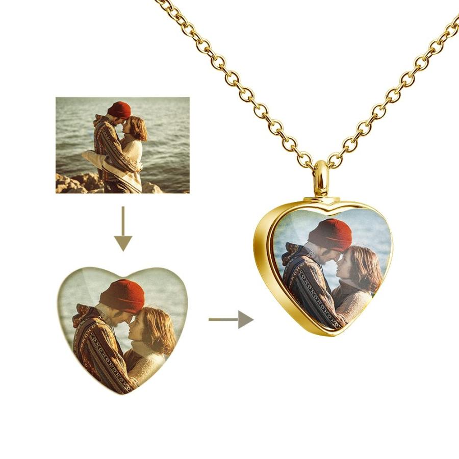 【並行輸入品】MUUYON 14K Gold Photo Urn Necklace for Ashes, 10K/14K/18K Gold Nの画像