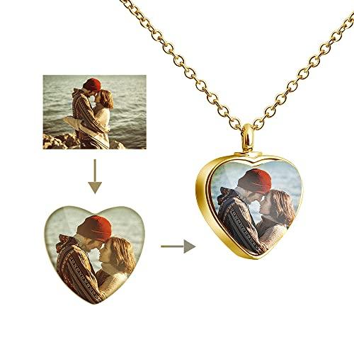 【並行輸入品】MUUYON 14K Gold Photo Urn Necklace for Ashes, 10K/14K/18K Gold Nの画像