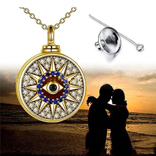 【並行輸入品】MUUYON 14K Gold Name Urn Necklace for Ashes, 10K/14K/18K Gold Biの画像