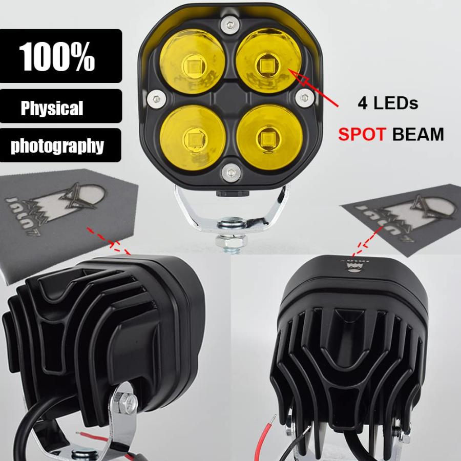 【並行輸入品】JALN7 LED Driving Lights 3 Inch 4X4 Amber Fog Brim Lamp Motorcyc_3