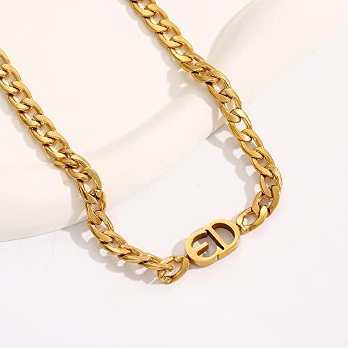 【並行輸入品】YtrKiasy Gold Necklace for Women Girls 8mm Width Stainless Steel_4