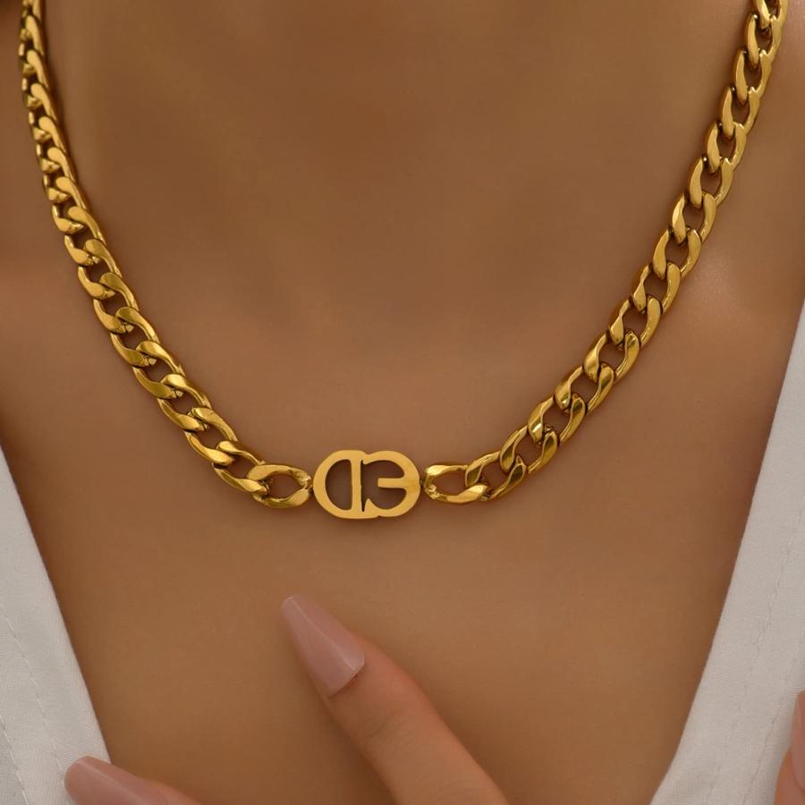 【並行輸入品】YtrKiasy Gold Necklace for Women Girls 8mm Width Stainless Steel_9
