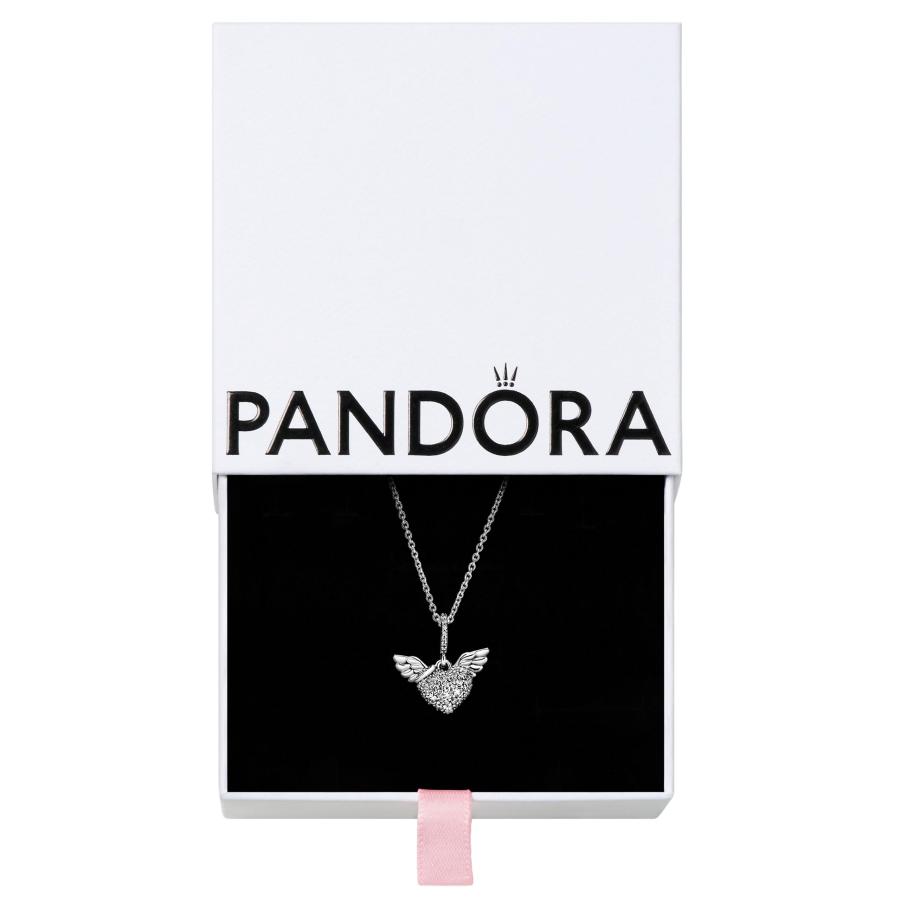 Pandora ハート型翼付きネックレス
