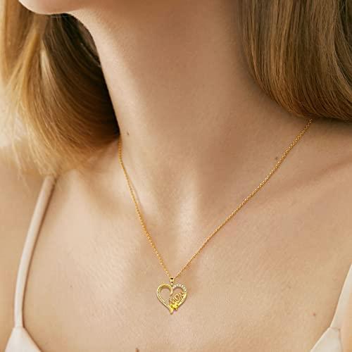 【並行輸入品】MeetMuse Personalized 10K/14K/18K Real Gold Mom Necklace Name Biの画像