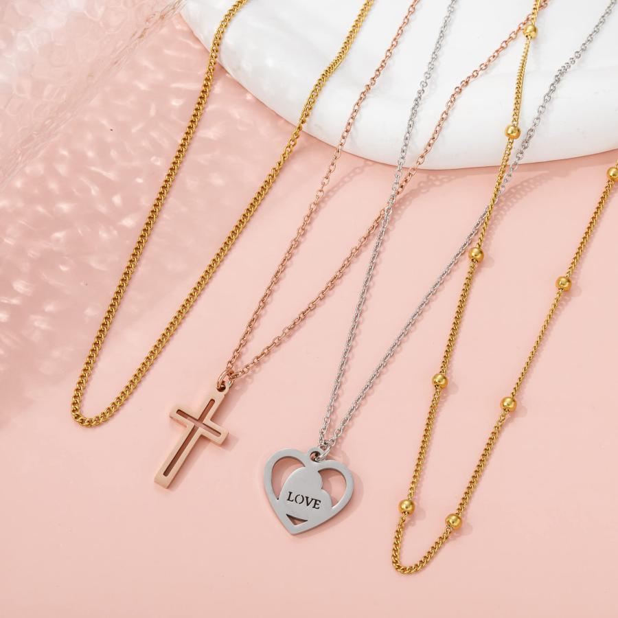 【並行輸入品】MULTIONS Dainty Gold Necklace for Women，18K Real Gold Plated Lon_3