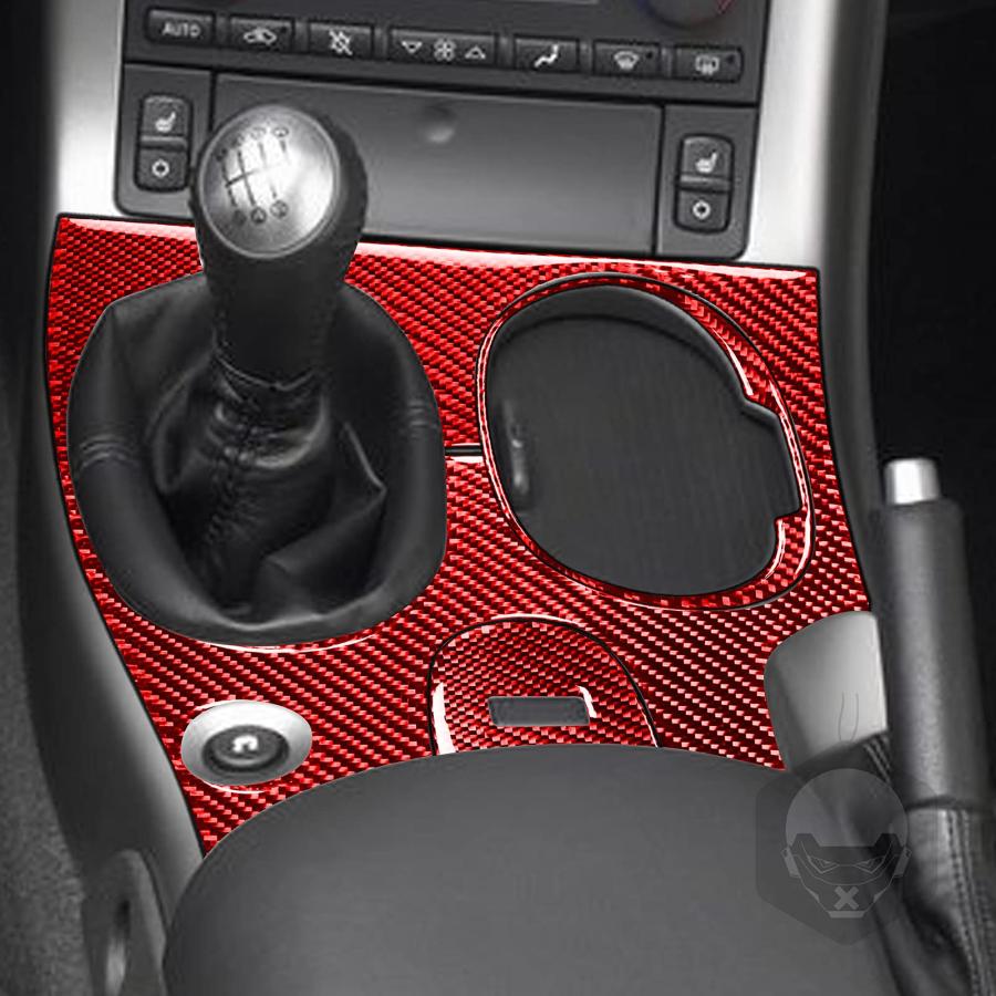 【並行輸入品】PJFUS Auto Inner Center Console Real Red Carbon Fiber Gear Shiftの画像