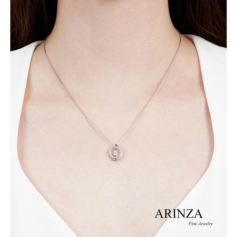【並行輸入品】ARINZA ウォータードロップネックレス レディース スターリングシルバー ダンシングダイヤモンド キュービックジルコニア キュ_3
