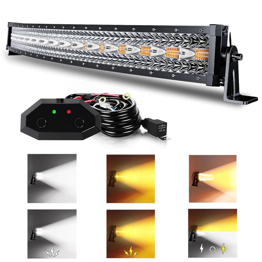 並行輸入品】ASLONG 32インチ 180W カーブLEDライトバー ホワイト 