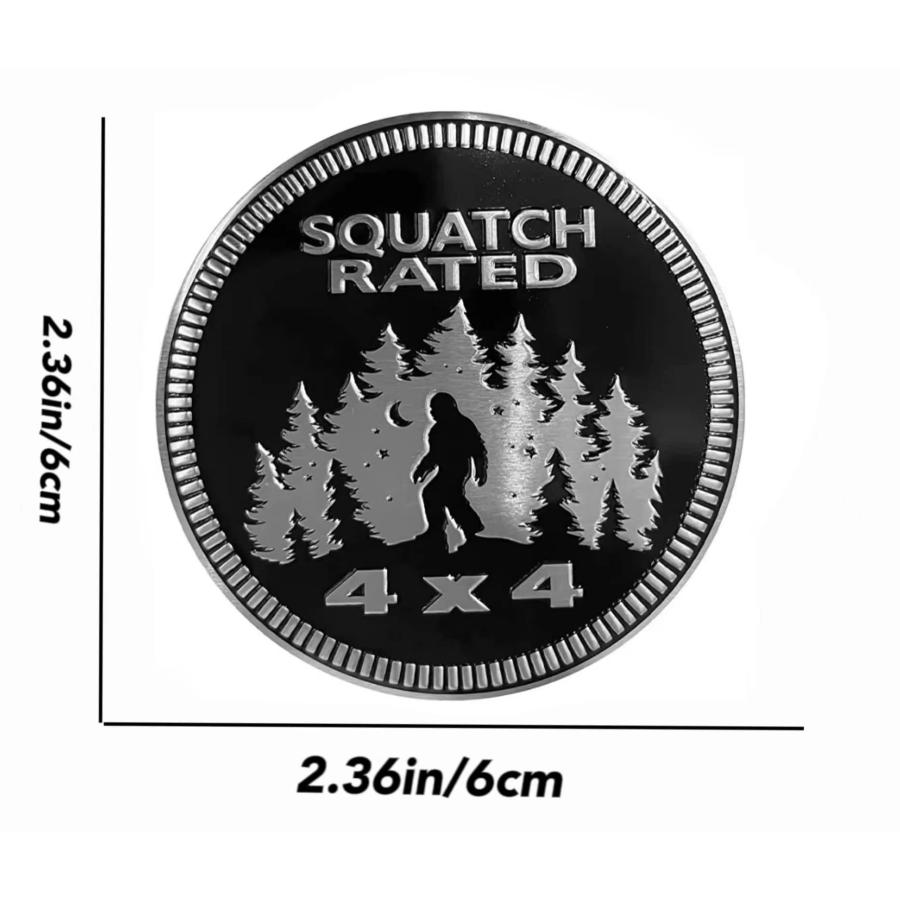 【並行輸入品】Squatch Rated 4 x 4 カーエンブレム メタル 自動車バッジ 3D カーバッジ ステッカー ジープ ラングラー 車の画像