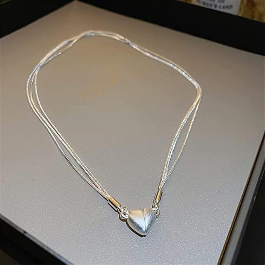 【並行輸入品】Asnewa Niche Design Attractiveness Magnet Love Pendant Necklace，_3