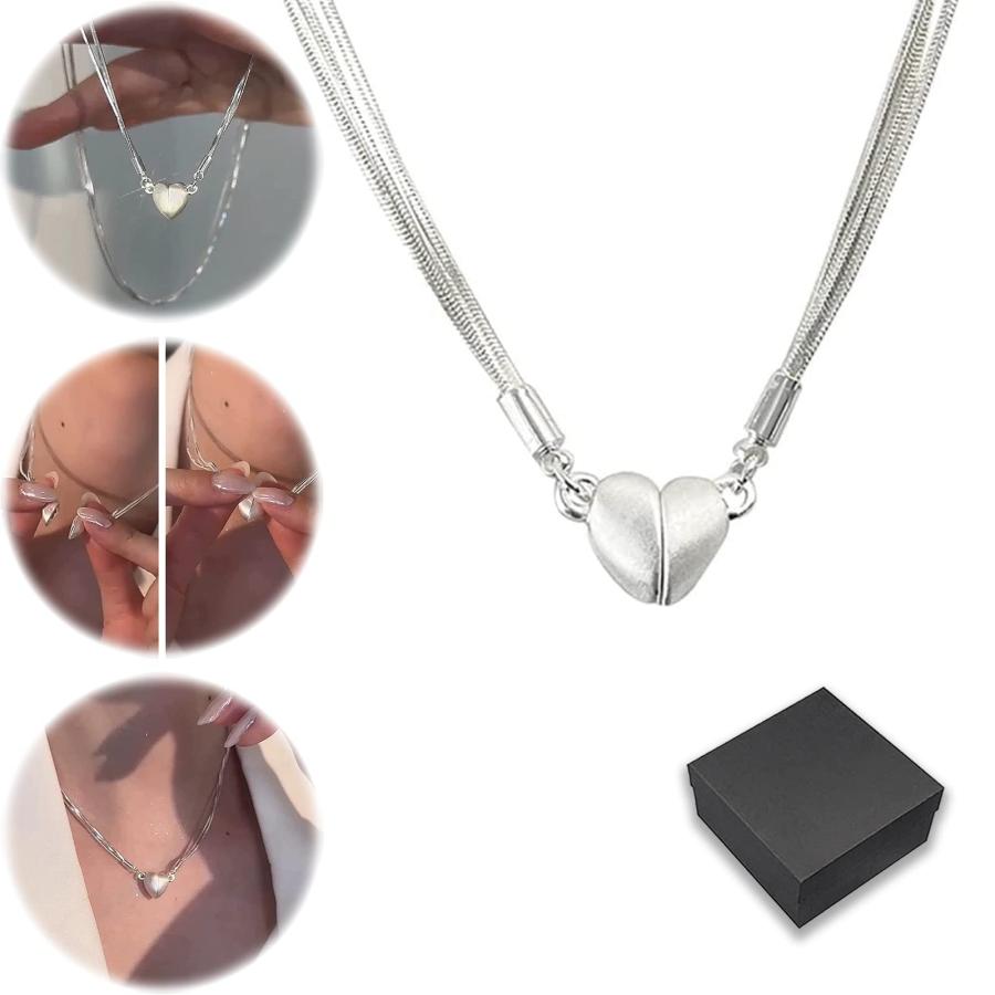 【並行輸入品】Asnewa Niche Design Attractiveness Magnet Love Pendant Necklace，_9