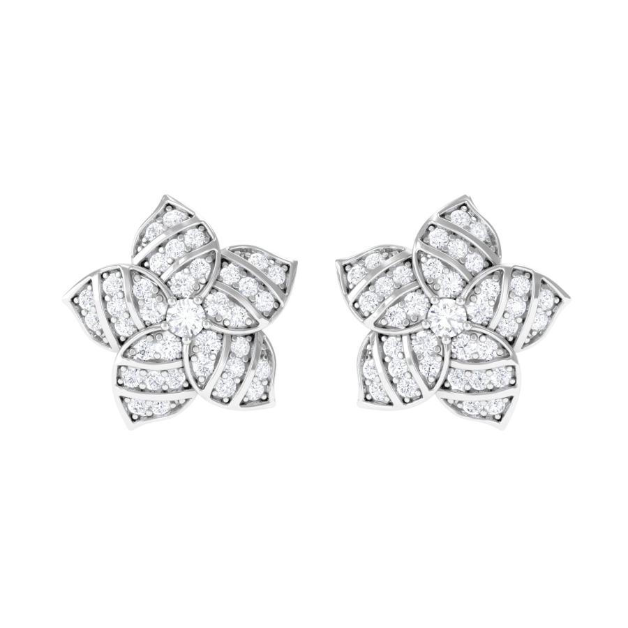 【並行輸入品】ダイヤモンドフラワースタッドイヤリング、ダイヤモンドフローラルイヤリング、ダイヤモンドステートメントイヤリング、ダイヤモンドステーの画像