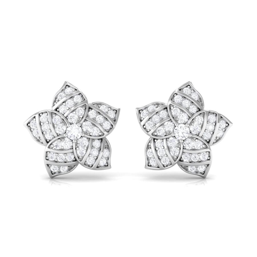 【並行輸入品】ダイヤモンドフラワースタッドイヤリング、ダイヤモンドフローラルイヤリング、ダイヤモンドステートメントイヤリング、ダイヤモンドステーの画像